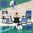 thumbnail image 3 of HaiCube Zero Gravity Chair Set of 2, Adjustable Reclining Outdoor Lounge Chairs with Cup Holder Tray & Headrest, Portable Folding Patio Chairs for Camping, Pool, Backyard, Blue, 3 of 9