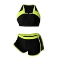 thumbnail image 4 of Athletic Two Piece Swimsuits for Women - Solid Color Block Boy Shorts Style, Stretchy Comfortable Suits for Swimming Fitness, 4 of 7