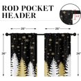 thumbnail image 2 of Christmas Snowflake Tree Kitchen Curtains Winter Window Curtains Over Sink Set of 2, Black Yellow Golden Rod Pocket Short Tier Curtains for Kitchen, Christmas Small Kitchen Decor (26x36 Inch), 2 of 6