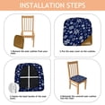 thumbnail image 4 of Dark Blue Christmas Snowflake Seat Covers for Dining Room Chairs Set Of 6,Stretch Printed Washable Chair Seat Cover with Elastic Ties and Button,Removable Waterproof Couch Cushion Covers, 4 of 6