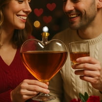 Creative Heart Shaped Glass Bottle, Valentine's Day Funny Clear Wine Bottle, Durable Cute Water Container, Decorative DIY Crafts Large Capacity Glass Bottle Decoration for Home Office, 22x16.5cm