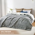 thumbnail image 2 of Towallmark Electric Blanket King Size 90" x 100", Soft Thickened Flannel to Sherpa Fast Heating Blanket with Dual Control 5 Heat Levels & 10 Hours Auto Off, Grey, 2 of 8