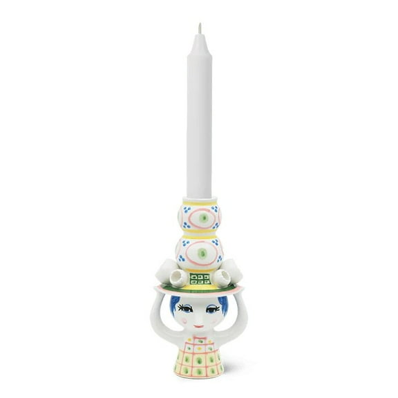 Bjorn Wiinblad Lady with Hat Candle Holder Pink Hand Painter Porcelain 6.3"h