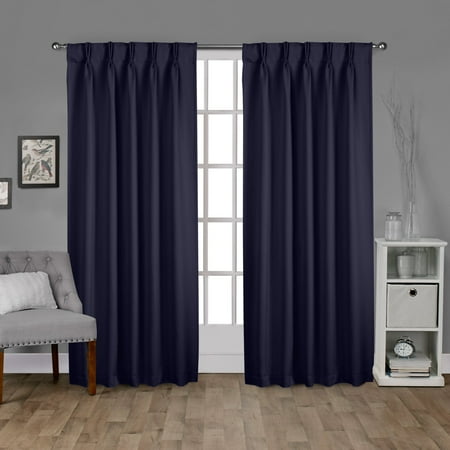 Exclusive Home Curtains 2 Pack Sateen Woven Blackout Pinch Pleat