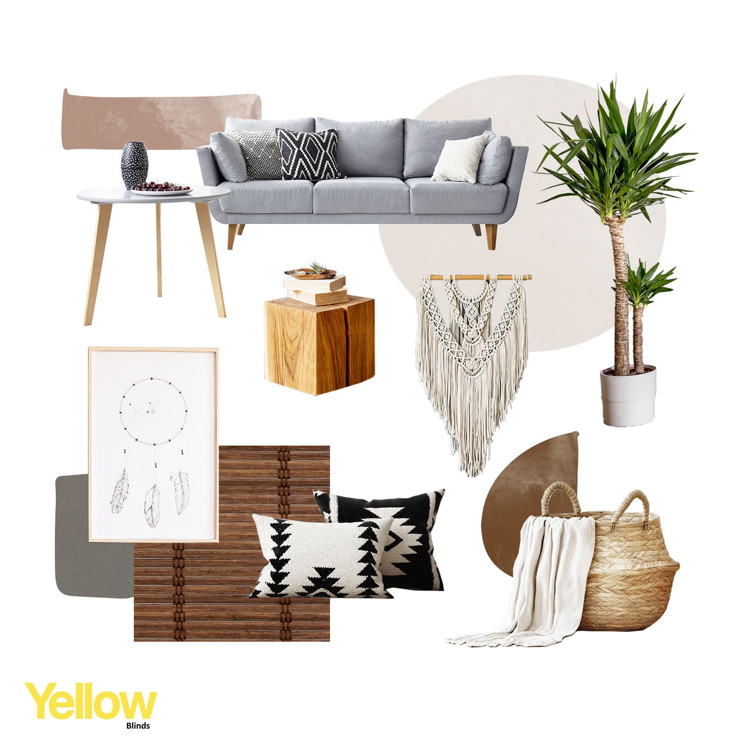 Yellow Blinds 23"W x 64"H Natural Woven Cordless Light Filtering Bamboo Roman Shades for Window, Coffee