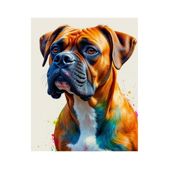 Paint By Numbers Kit for Adults Beginner - DIY Colorful Boxer Dog Portrait Art Canvas Painting Kits for Adults, Frameless Paint By Number for Adults for Home Wall Decor 16x20 Inch