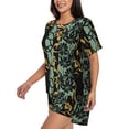 thumbnail image 2 of Bixox Women's Lilies Flowers Printed Pajama Set 2 Piece Lounge Set Top and Shorts Soft Pajamas, Shorts with Pockets, 2 of 7