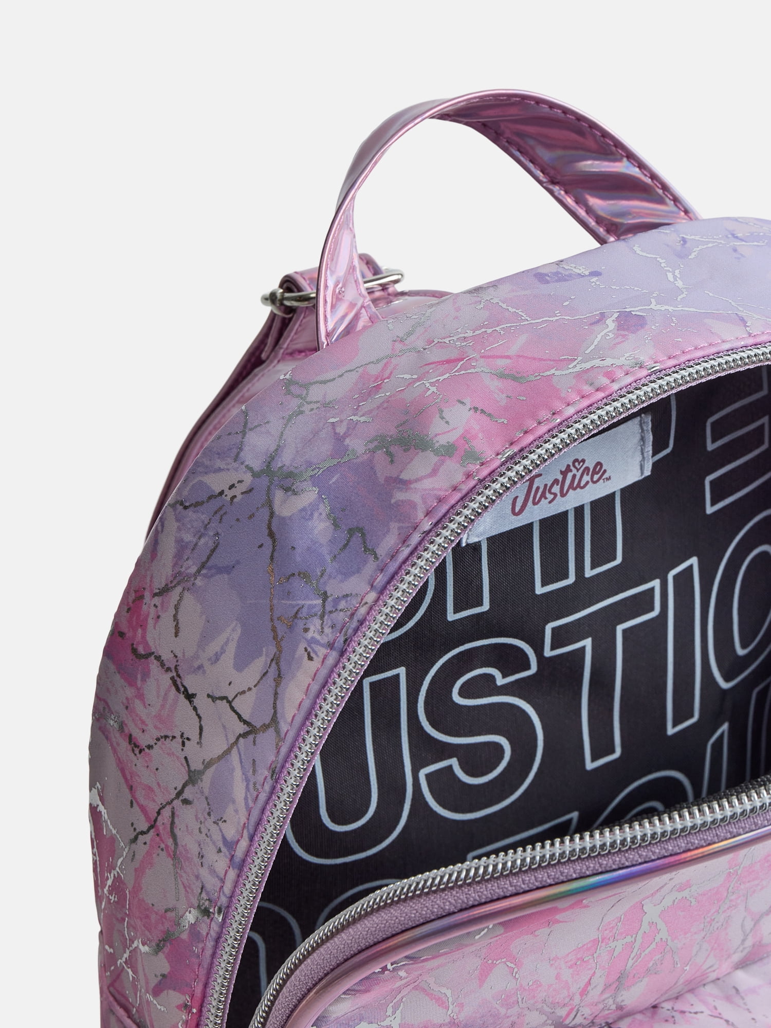 Justice Girls Pocket Mini Backpack, Pink Sparkle