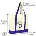 thumbnail image 3 of DALIX Women's Initial Tote Bag Personalized Monogram Purple Zippered Top Letter - B, 3 of 7