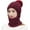 All in One, Wine Red, variant on 3 in 1 Winter Knitted Beanie Hat Face Neck Warmer Set for Women Girls Fleece Lining Ski Caps with Pompom