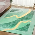 thumbnail image 2 of Junovo Abstract Rug Low-Pile Soft Rugs for Living Room Floor Carpet,5'x8',Green, 2 of 7