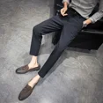 thumbnail image 2 of Pantalones ajustados para hombre, trajes de negocios para hombre, pantalones rectos, ropa de sastrería social, oferta de telas de diseñador, estilo coreano, 2 of 4