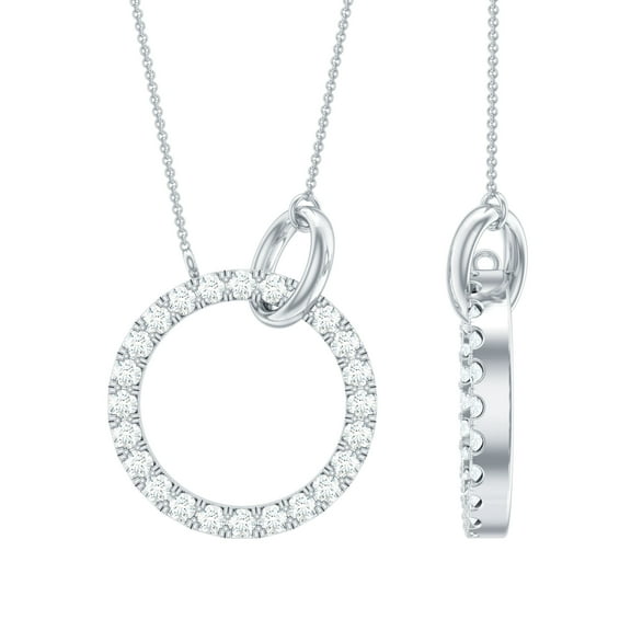 Rosec Jewels 1/4 CT Natural Diamond Eternity Minimal Necklace in Gold, 925 Sterling Silver