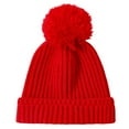 thumbnail image 3 of LpwkSSA Baby Solid Color Knitted Woolen Hat for Boys and Girls Winter Solid Color Knitted Hat for Babies (Red,0 Months), 3 of 3