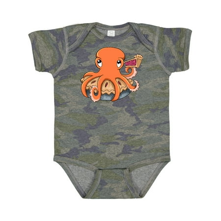 

Inktastic Cute Octopus with Pie Gift Baby Boy or Baby Girl Bodysuit
