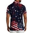 thumbnail image 2 of Men's USA 250th Anniversary Patriotic Stars Polo Shirt American Flag Style Casual Short Sleeve America 250 Merchandise, 2 of 6
