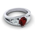 thumbnail image 3 of 2.00 Carat Pear Cut Garnet Gemstone & Natural Diamond Stunning Proposal Ring for Women Solid 18K White Gold Size 10.5 by Diamond-Capitals, 3 of 8