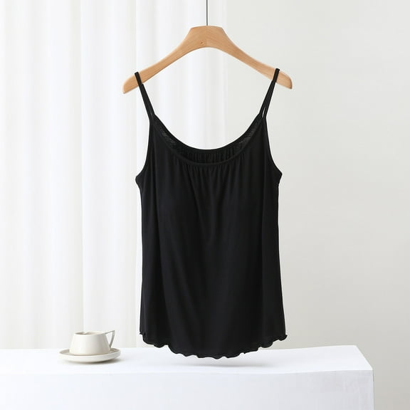 Weiqiqre Women's Cool Flowy Bra Cami | with Built-in Cups | Relaxed Fit | Adjustable Spaghetti Strap