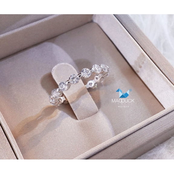 Cubic Zirconia / Sterling Silver 925 Ring / Rhodium plated Nickel-Free / MadDuckJewels RG1638 / Thailand Jewelry