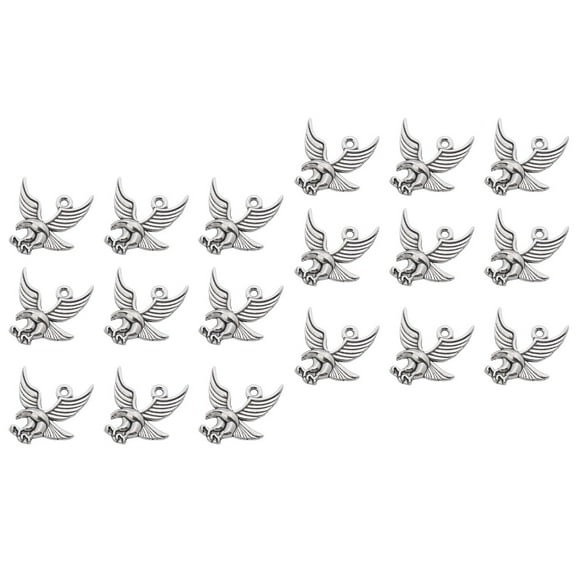 Raindrops 40 pcs Alloy Eagle Pendant Charms DIY Jewelry Making Accessories for Necklace Bracelet (Silver)