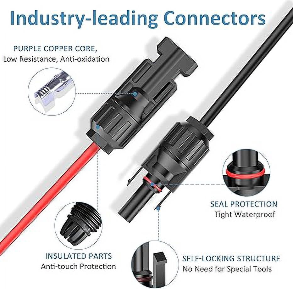 Solar Panel Plug to XT60 Charge Cable,PixelMan 10AWG(9.8ft)Solar Connector to XT60 Cable With Upgraded XT60 Adapter, Solar Extension Cable for Ecoflow River/Deta,for Portable Power Station,Generator
