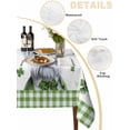 thumbnail image 5 of St. Patrick's Day Rectangle Tablecloth, Cute Puppy Shamrock Hat Dog Green Plaid Waterproof & StainResistant Tablecloth, Washable Oil-proof Table Cover for Dining/Party/Wedding/Camping/Buffet 52x70 In, 5 of 9