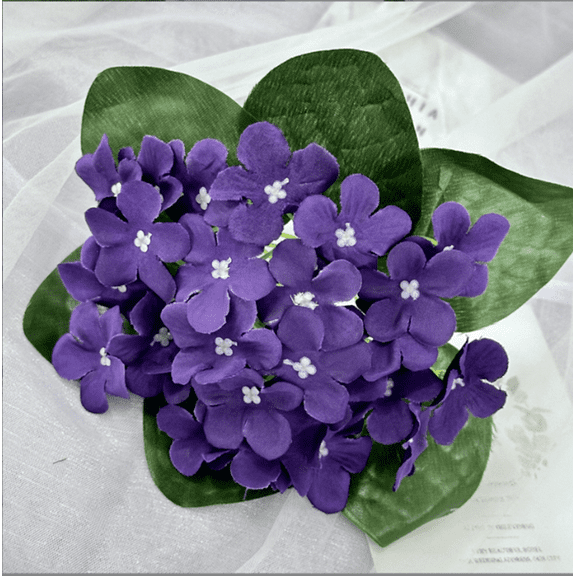 Namzi 3pcs Violet Artificial Flowers, Fake flowers, Flores Artificiales Para, Wedding Decor, Dark Purple