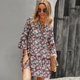 thumbnail image 3 of Summer Dresses for Women Maxi Dress Printed Dress Long Sleeve A-line Skirt Casual Resort Style, 3 of 6
