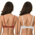 thumbnail image 2 of Curve Muse Women's Underwire Plus Size Push Up Add 1 and a Half Cup Lace Bras-2PK-Cream,Rust-40B, 2 of 7