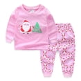 thumbnail image 2 of Pijamas de Navidad para niños y niñas, ropa de dormir de algodón, color rojo y rosa, de 2 a 7 años, 2 of 4