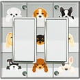 thumbnail image 1 of Metal Light Switch Plate Cover Cute Puppy Dog Cube Gray DOG002, 1 of 13