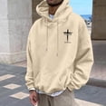 thumbnail image 3 of MHFRRA Sudadera con Capucha para Hombre, de Manga Larga, Informal, con Diseño Estampado, para Otoño E Invierno, Cómoda para Uso Diario, para Senderismo Al Aire Libre Beige, 3 of 6