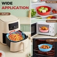 thumbnail image 5 of M Buder 3 Pack Silicone Air Fryer Liners 4-7 QT, Reusable Food Grade Basket Bowl, Replacement for Parchment Paper, Baking Tray Oven Accessories, Round Red&Blue&Pink (Top 7.9in, Bottom 6.7in), 5 of 8