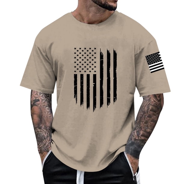Playera Para Hombre, Camiseta De Manga Corta Con Cuello Redondo Y Estampado Del Día De La Independencia Para Hombre, Camiseta Floral De Moda, Camiseta De Fondo
