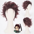 thumbnail image 3 of Anime Demon Slayer Kimetsu No Yaiba Kamado Tanjirou Kimono Cosplay disfraces traje peluca uniforme adulto Niño, 3 of 3