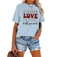 thumbnail image 3 of Anbech LOVE Printed T-Shirt for Women Casual Valentine's Day Graphic LOVE Is All You Need Junior Girls Short Sleeve Tee Tops with Crew Neck, 3 of 10