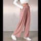 thumbnail image 5 of Pantalones de Traje Anchos para Mujer, Holgados, de Cintura Alta Elástica, Informales, Largos, Color Rosa, Talla L, 5 of 7