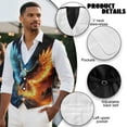 thumbnail image 6 of Yuyamidu Cool Eagle Mens Suit Vest Lightweight Casual V-Neck 3-Pocket Waistcoat Dress Formal Business Tuxedo Wedding Party, Size M, 6 of 7