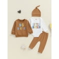 thumbnail image 4 of Aojekbee Kids Boys Sweatshirt, Long Sleeve Crew Neck Letters Print Pullover Casual Fall Tops, 4 of 10