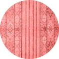 thumbnail image 1 of Ahgly Company Indoor Round Abstract Red Modern Area Rugs, 4' Round, 1 of 4