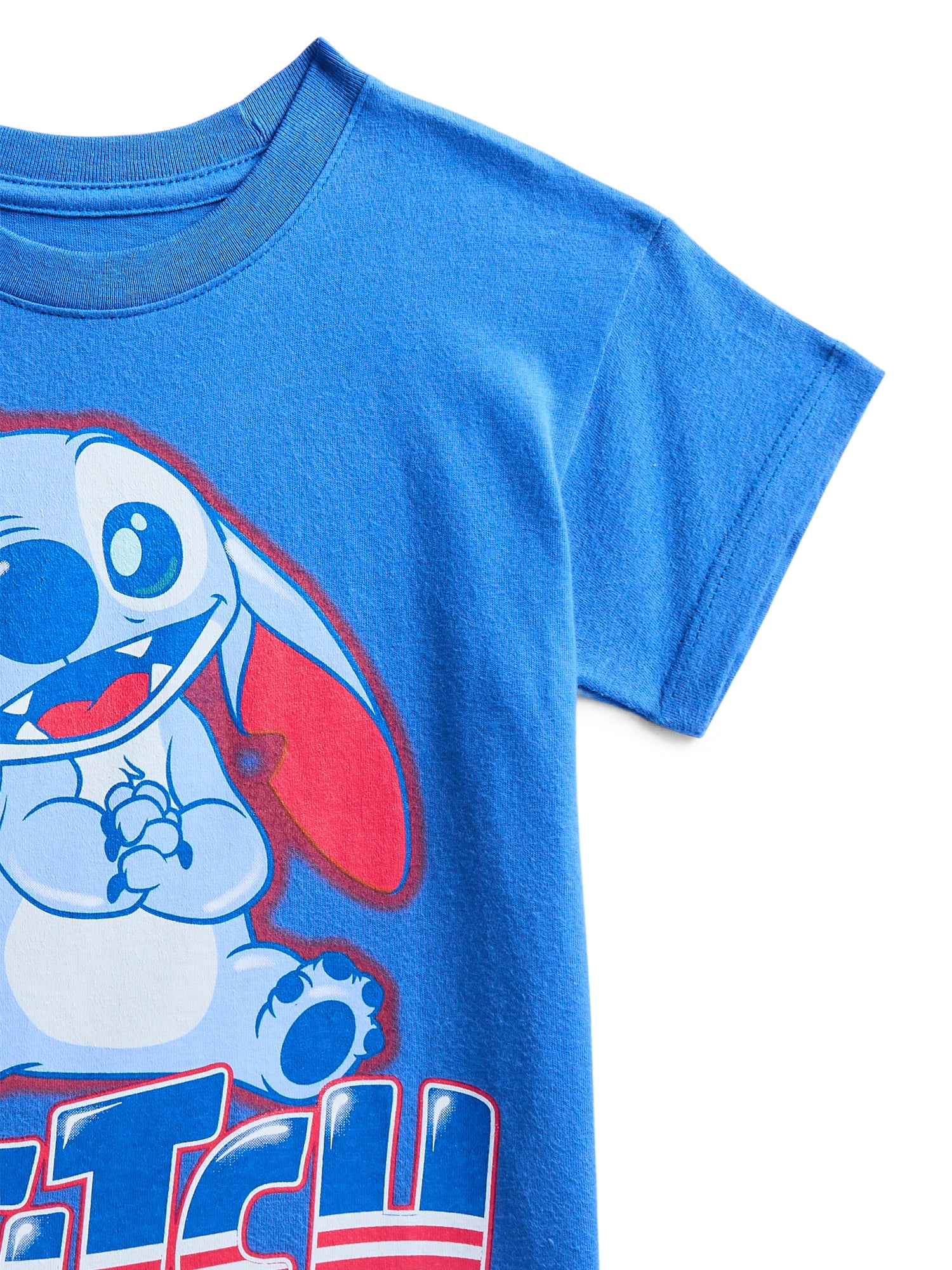 Stitch Toddler Graphic Americana Crewneck Tee with Short Sleeves, Sizes 12M-5T