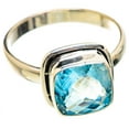 thumbnail image 2 of Blue Topaz Ring Size 12.25 (925 Sterling Silver)  - Handmade Boho Vintage Jewelry RING130422, 2 of 3