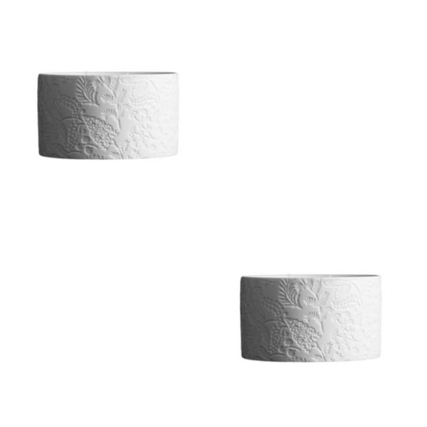 Toystoory Tazas vacías para velas resistentes al calor con borde , sin ángulos afilados, tarros para velas de cerámica familiar Hojas 2Conjunto