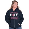 thumbnail image 3 of Breast Cancer Hope is an Anchor Quote Zip Hoodie Sweatshirt Women Brisco Brands S, 3 of 6