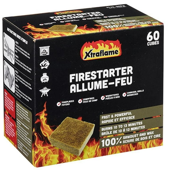 Xtraflame Cubes Allume-Feu Écologique – Paquet de 60