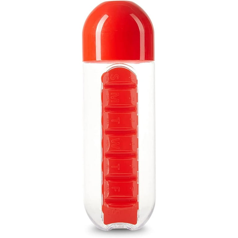 20 oz. Pill Box Water Bottle With Carabiner - AIGP5286 - IdeaStage