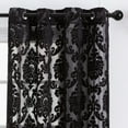 thumbnail image 4 of Chanasya Black Velvet Sheer Damask Curtains - 63 Inch Panels - Classy Elegant Textured Vintage Grommet Curtain Light Filtering Drapes for Living Room Bedroom Kitchen - Light Filtering 2 Panel Set, 4 of 7