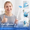 thumbnail image 5 of 2pack Toilet Brush Cleaning Kit Reusable Floor/Wall Mounted Toilet Bowl Brush and Holder Set with 40 Refill Head Deep Cleaning for Bathroom Bathtub White, 5 of 10