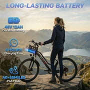 Electric Bike for Adults – 26 Commuter/Mountain Ebike with 750W Peak Motor, 25MPH, 40+ Miles, 576Wh Removable Battery, 7-Speed, UL2849