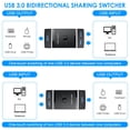 thumbnail image 3 of EYOOLD Bidirectional USB 3.0 Switch Selector 2 to 1 PCs Sharing or 1 to 2 Hub for Keyboard Mouse Scanner Printer Sharer Splitter, 3 of 6